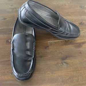 Nunn Bush men’s black slip on dress shoes moc-toe loafers EUC
